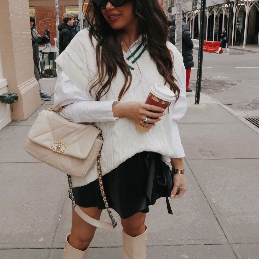 In the Style- Lorna Luxe Cream “Prince” Knitted Cricket Vest